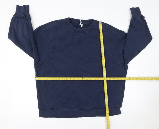 & Other Stories Women's Navy Blue Cotton Crew Neck Pullover Sweatshirt Size S