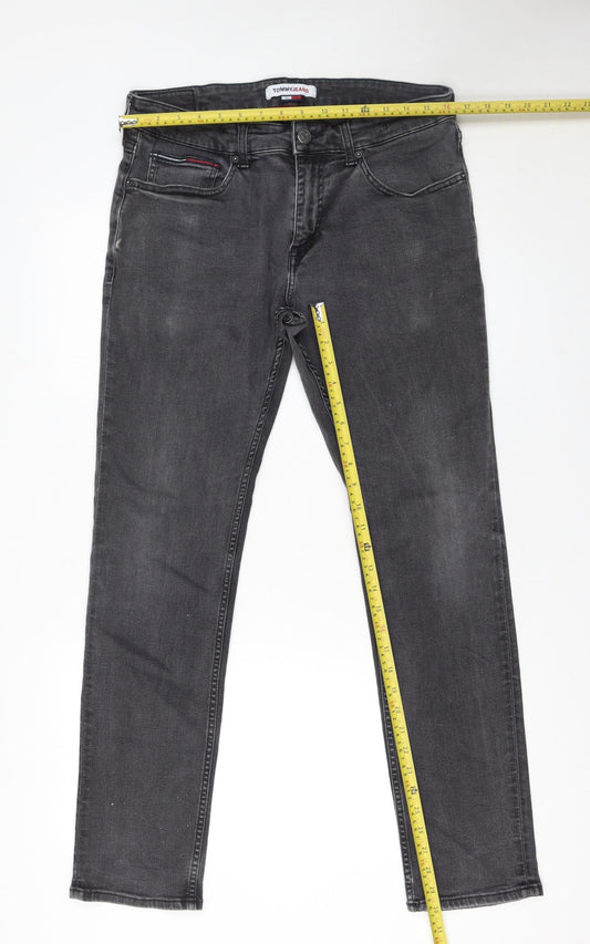 Tommy Jeans Men's Grey Slim Fit Straight Denim Jeans 34W 32L
