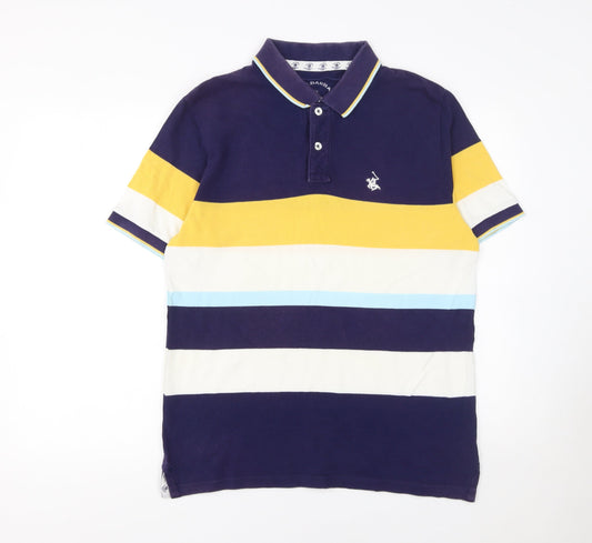 Santa Barbara Polo Club Men's Multicoloured Striped Polo Shirt XL