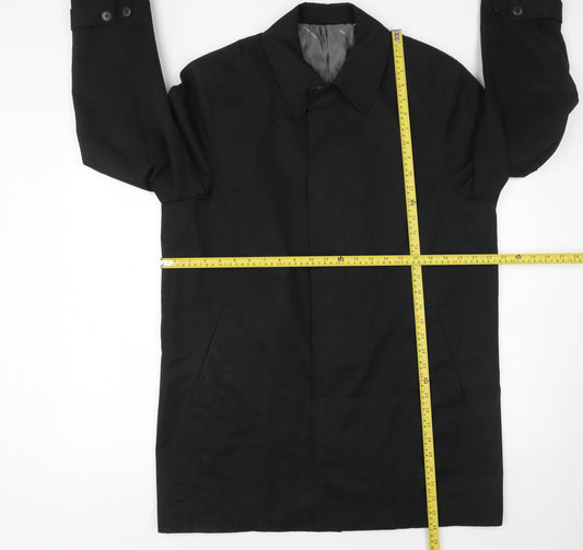 Pierre Cardin Men's Black M Mid-Length Cotton Rain Coat
