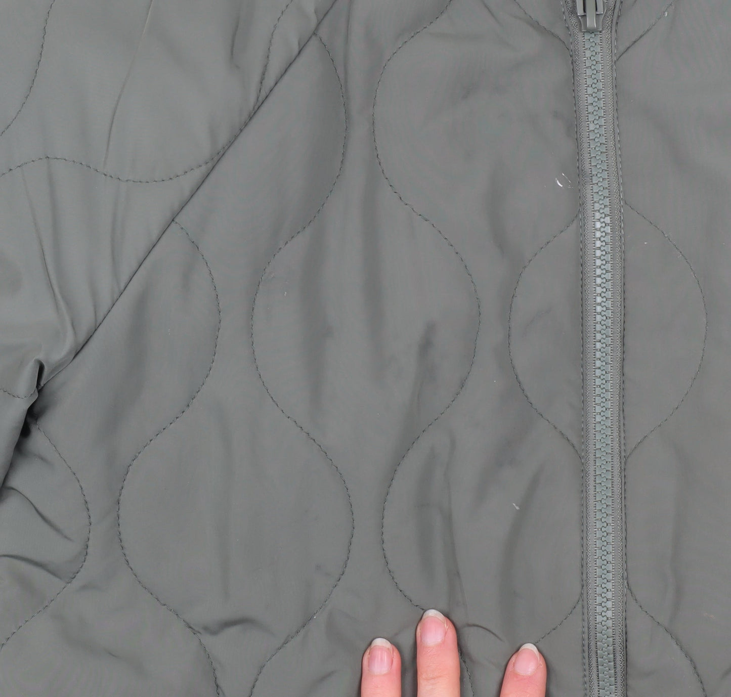 Dunnes Stores Womens Green Quilted Mid-Length Zip Jacket XS