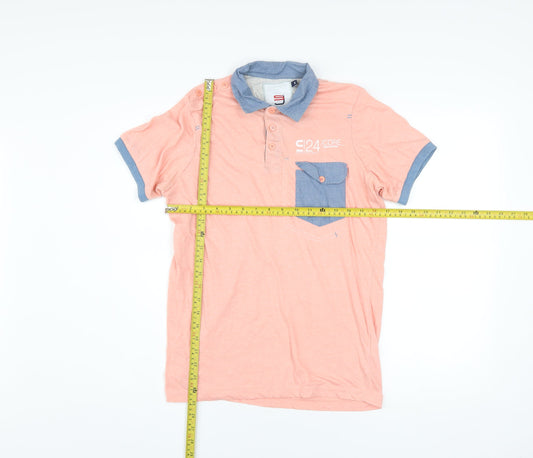 Smith & Jones Men's Pink Short Sleeve Polo Shirt Size S