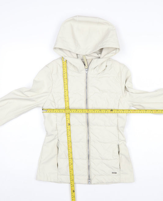 Woolrich Women’s Ivory Hooded Soft Shell Jacket Size S