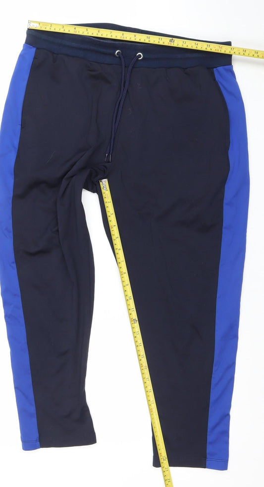 ASOS Men Black & Blue Jogger Trousers L Elastic Waist Lightweight