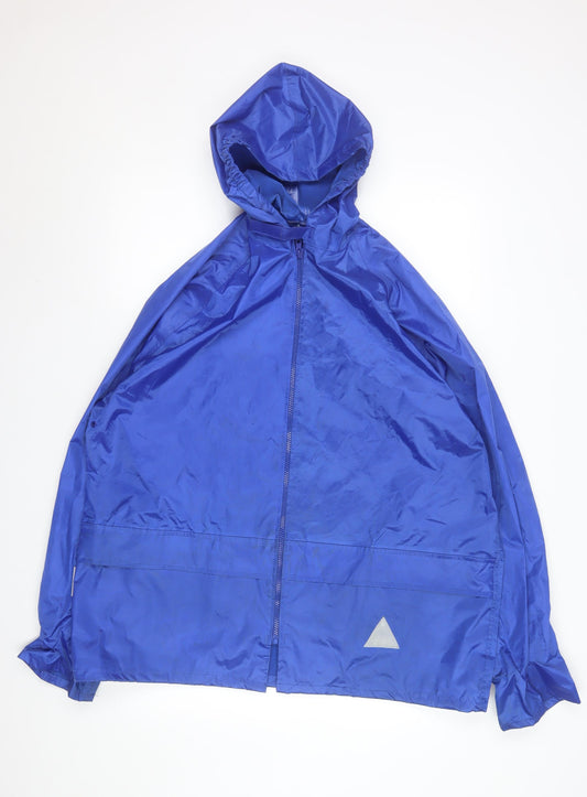 Result Mens Blue M Hooded Lightweight Windbreaker Jacket