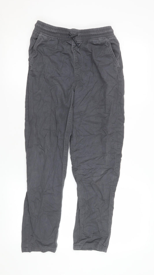 Additional front view of Denim Co boys’ black slim fit cotton joggers 12-13 years