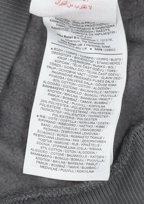 Additional view of Nike boys’ black grey pullover hoodie small 128-137cm cotton blend