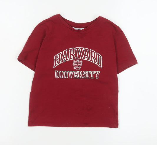 Additional front view of Harvard girls’ red 11-12 years graphic print cotton t-shirt