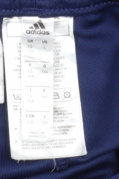 Additional view of Adidas boys’ blue 13-14 years tapered track pants quick dry polyester