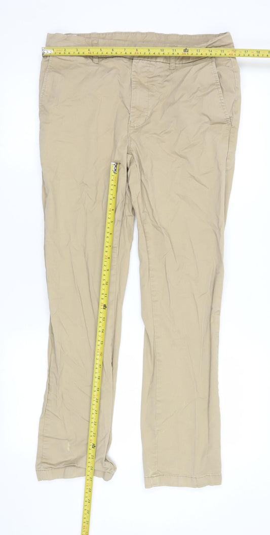 Dunnes Stores Men's Beige Chino Trousers 32W 31L Cotton Stretch