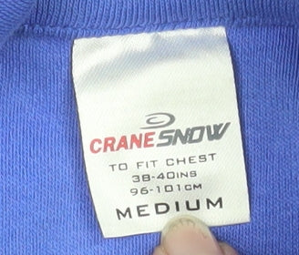 Crane Snow Men's Blue Roll Neck Long Sleeve Casual Top Size M