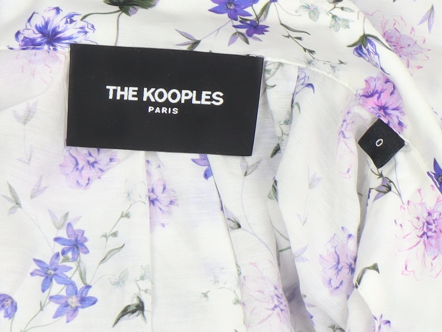 The Kooples Women's Multicoloured Floral Cotton Silk Blouse S