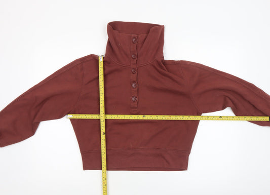 Abercrombie & Fitch Women's Brown Henley Sweatshirt XS Soft A&F Collection