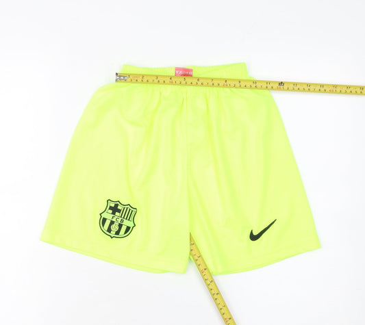 Nike Boys Yellow Athletic Football Shorts Size 164 Polyester