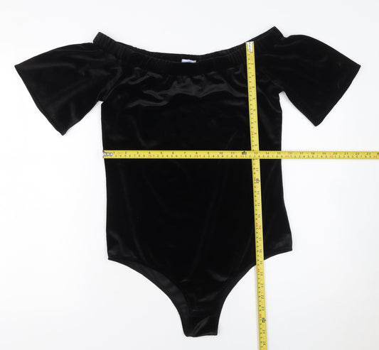 Blue Vanilla Women's Black Velvet Off Shoulder Bodysuit M