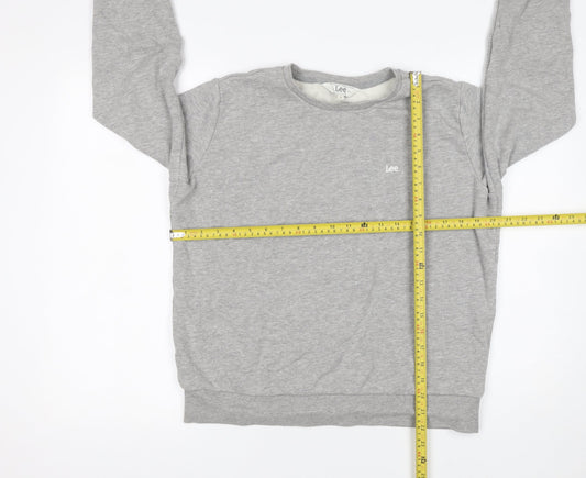 Lee Mens Grey Regular Fit Crew Neck Sweatshirt Size M