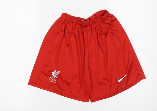 Nike Boys Red Athletic Football Shorts Size 164 Breathable Activewear