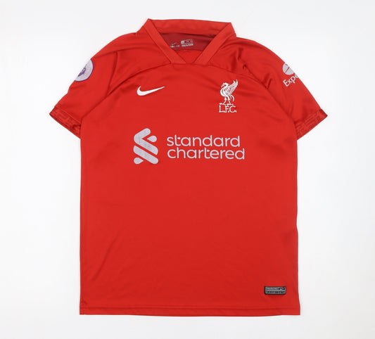 Nike Boys Red Liverpool FC Dri-FIT Football Jersey T-Shirt Size 176
