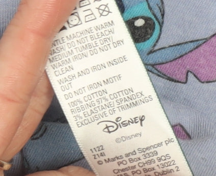 Additional view of Marks & Spencer girls’ purple stitch disney t-shirt 10-11 years