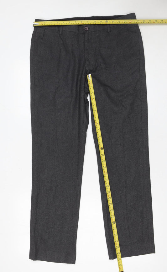 John Miller Mens Grey Slim Fit Dress Pants Trousers 86 cm L