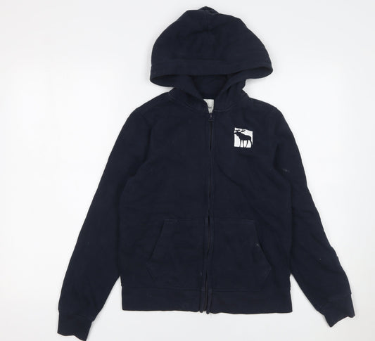 Abercrombie & Fitch Kids Boys Black Full Zip Fleece Hoodie 11-12 Years