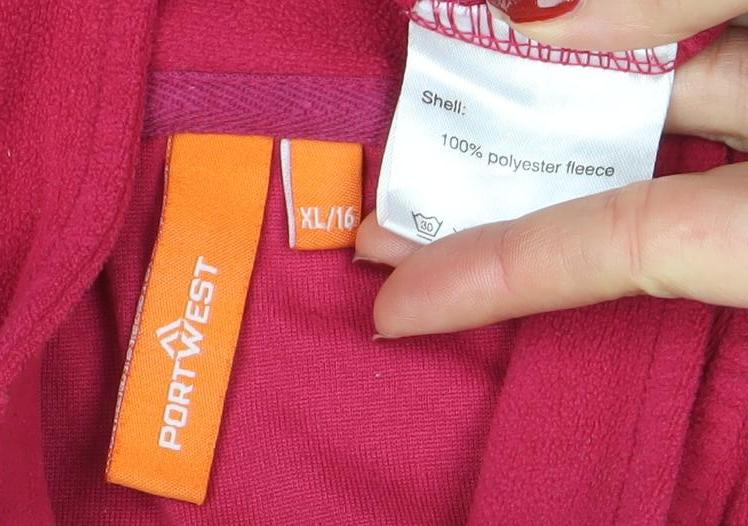 Portwest Women’s Pink Fleece Pullover Sweatshirt XL 1/4 Zip Polyester
