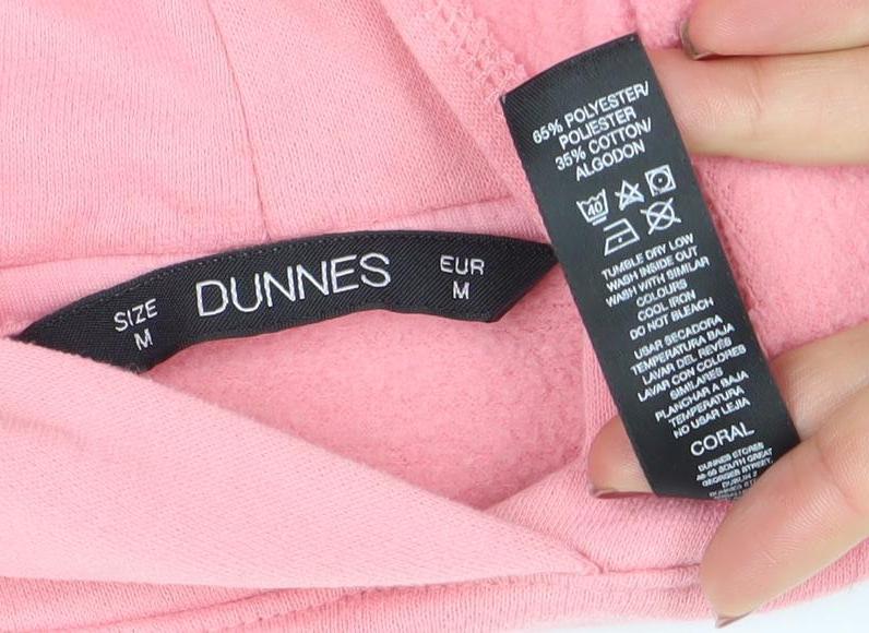 DUNNES Women’s Pink Pullover Hoodie Cotton Blend Size M