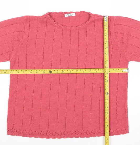 Betiix Women’s Pink Knit Short Sleeve Acrylic Top Size 10-12