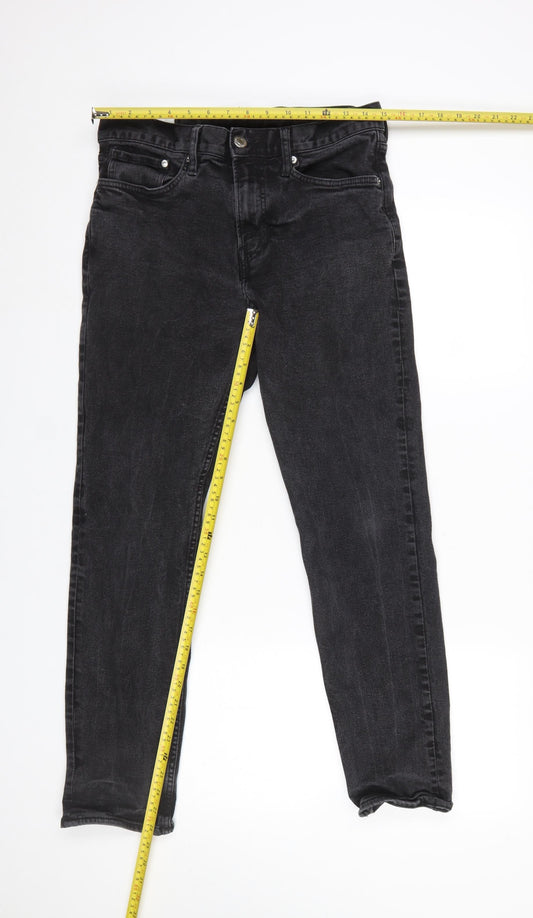 H&M Men's Black Slim Fit Jeans 31x30 Denim Mid Rise
