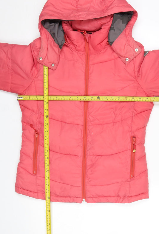 Roxy Women’s Pink Hooded Puffer Jacket M Winter Coat