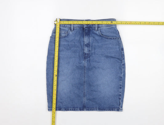 Hugo Boss Women's Blue Denim Pencil Skirt Size 10 Stretch