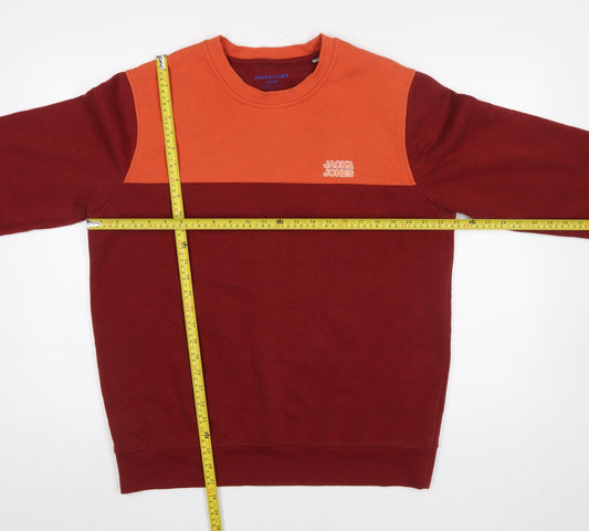 Jack & Jones Men’s Red XL Crew Neck Graphic Sweatshirt
