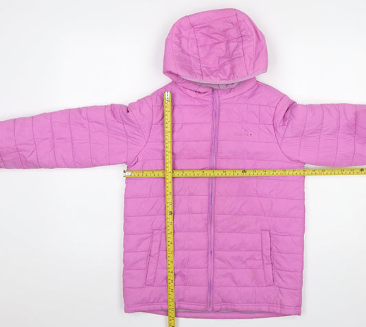Peter Storm Girls Pink Hooded Puffer Jacket 11-12 Years Winter Full Zip