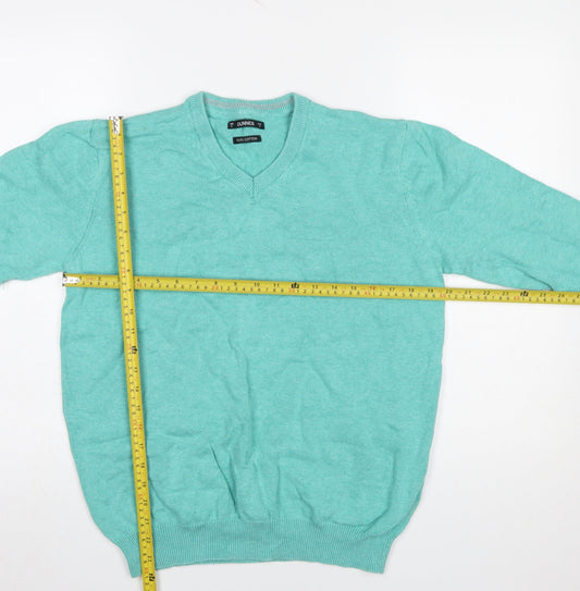 Dunnes Men’s Green Cotton V-Neck Jumper Size S