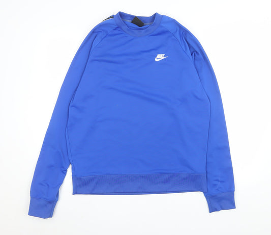 Nike Men's Blue Crew Neck Long Sleeve Casual Sweatshirt M Polyester