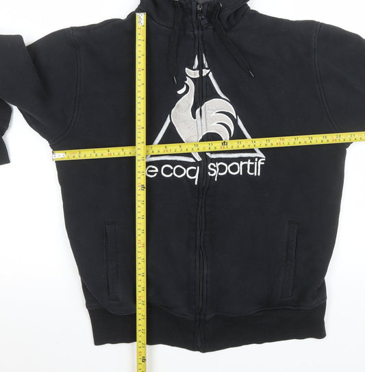 Le Coq Sportif Men's Black Hooded Full Zip Sports Jacket Size M