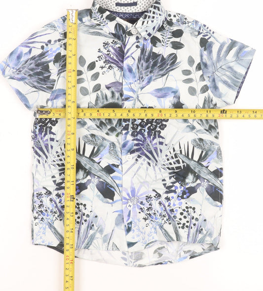 NEXT Boys Multicoloured 3 Years Floral Cotton Short Sleeve Button-Up Shirt
