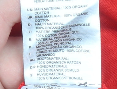 Adidas Unisex Baby Red Short Sleeve T-Shirt 6-9 Months Organic Cotton