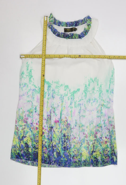 Pussycat London Womens Multicoloured Floral Halter Camisole Blouse M
