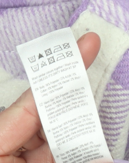 Additional view of F&F girls’ purple check shirt jacket 5-6 years lined button front