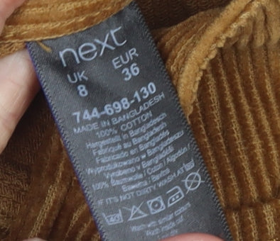 Next Women Brown Corduroy Pinafore Dress UK 8 Casual Retro Style