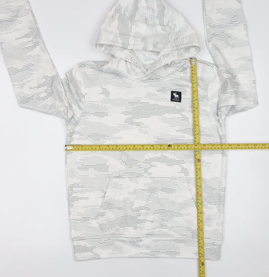 Abercrombie Boys White Camouflage Pullover Hoodie Size 13-14 Years