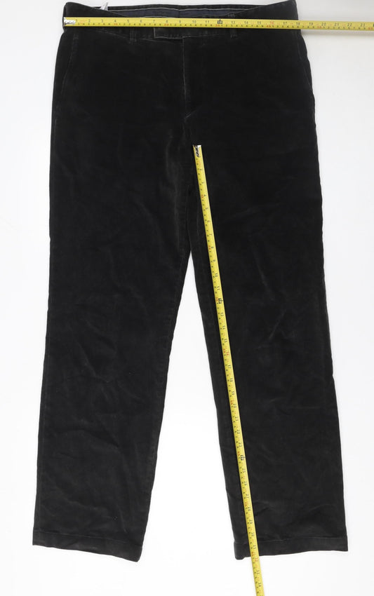 Hugo Boss Men’s Black Corduroy Chino Trousers Size 36W Regular Fit