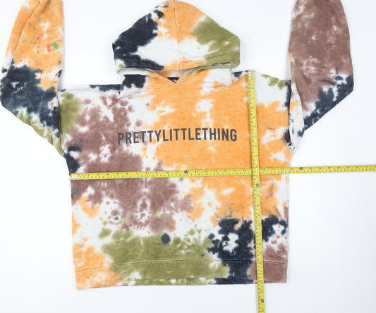 PrettyLittleThing Womens Tie Dye Pullover Hoodie Multicoloured UK 6