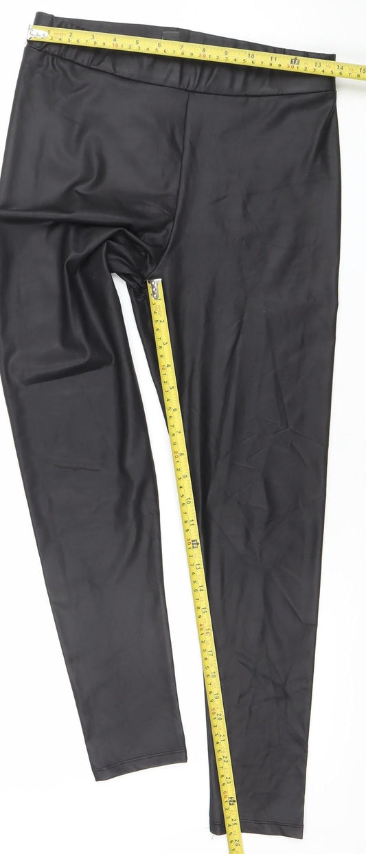 Primark Women’s Black Faux Leather Ankle Leggings Size 10-12