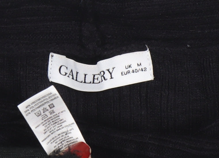 Brand and care label for Gallery Women’s Black Roll Neck Knit Jumper, size M, Long Sleeve