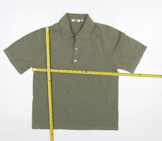 Uniqlo U Men's Green Cotton Short Sleeve Polo Shirt XS