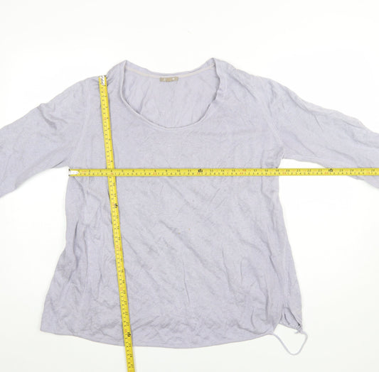 Jigsaw Womens Grey Silk Blend Long Sleeve Pullover Jumper M