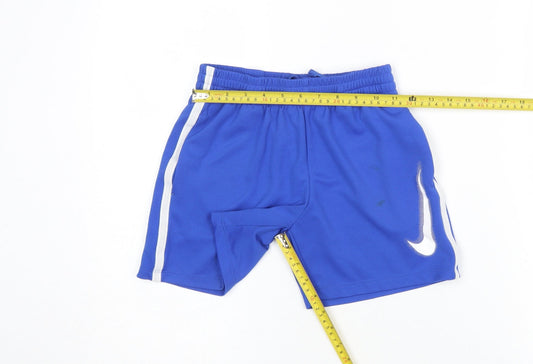 Nike Boys Blue Dri-FIT Athletic Sports Shorts 8-9 Years Regular Fit