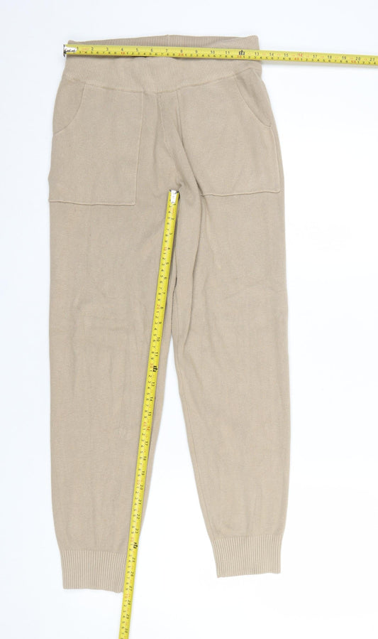 New Look Women’s Beige Knit Jogger Trousers Size S